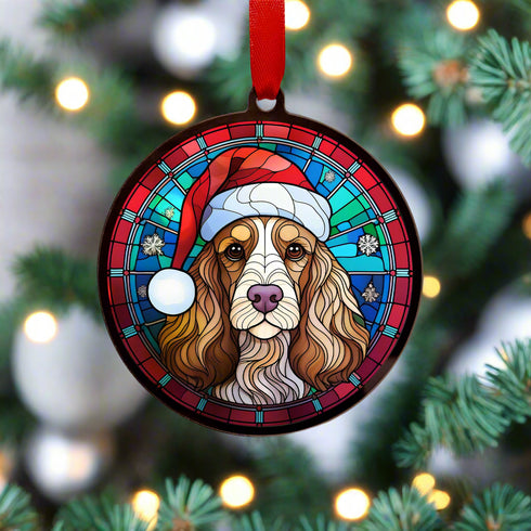 Cocker Spaniel in Santa Hat Suncatcher Decoration - CLEARANCE